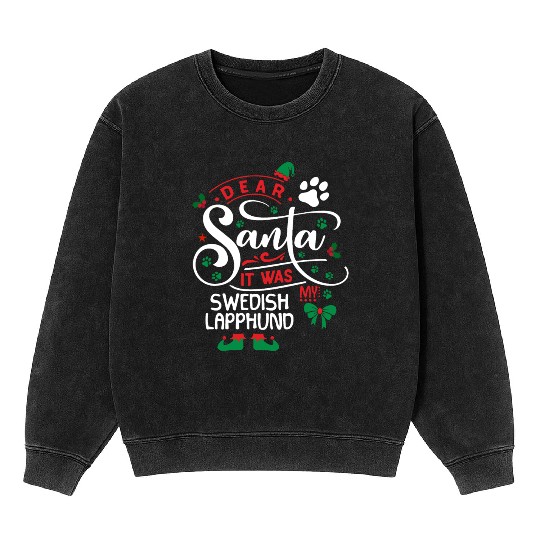 Swedish Lapphund Dog Christmas Dog breed Mineral Wash Sweatshirts