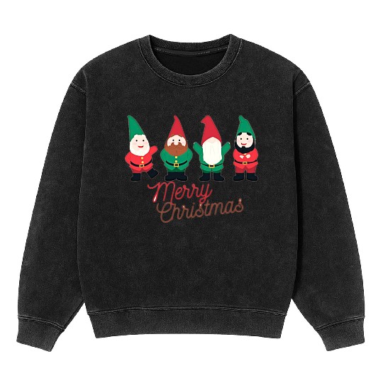 Christmas Funny Gnomes Mineral Wash Sweatshirts