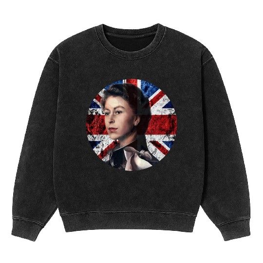 Rip Queen Elizabeth II - Above All Else Mineral Wash Sweatshirts