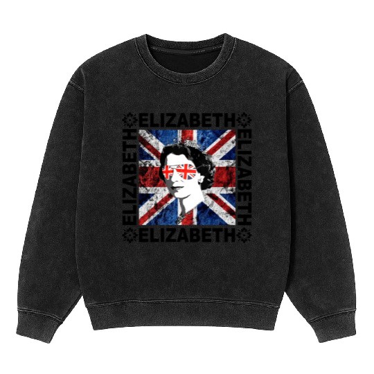 Queen Elizabeth II Rest in Peace Elizabeth Mineral Wash Sweatshirts