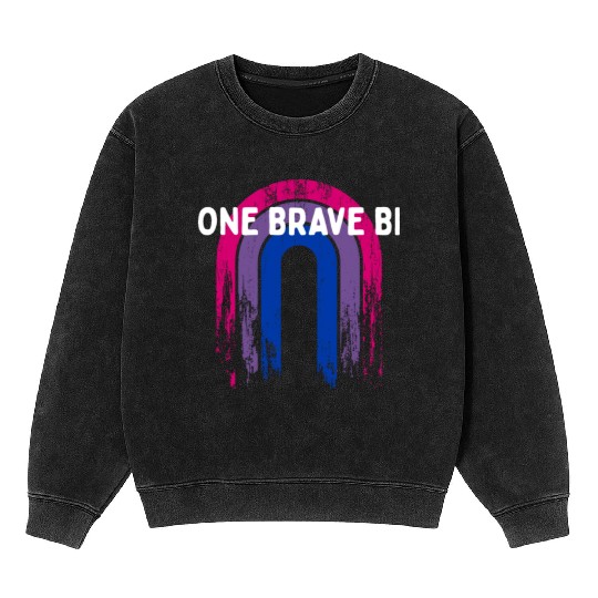 One Brave Bi Bisexual LGBTQ Bi Pride LGBT Mineral Wash Sweatshirts