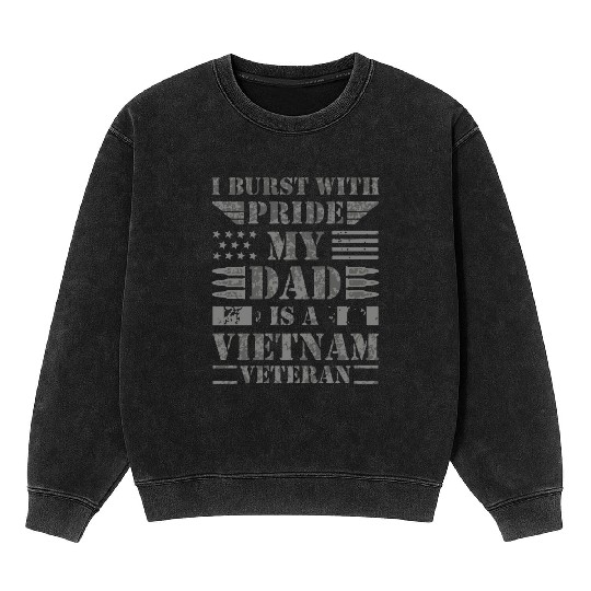 Proud Son Daughter of A Vietnam Veteran Mineral Wash Sweatshirts