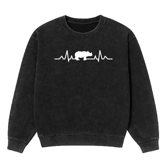 Rhinoceros Africa Animal Gift Heartbeat Rhino Mineral Wash Sweatshirts