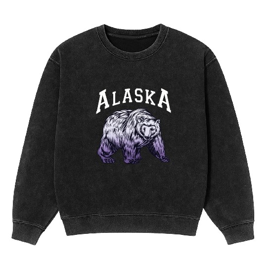 Alaska Gift USA Natur Bär Denali Grizzly Wald Mineral Wash Sweatshirts