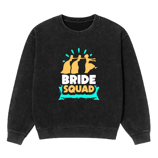 Bride Squad Wedding Bachelorette Party Cute Mineral Wash Sweatshirts