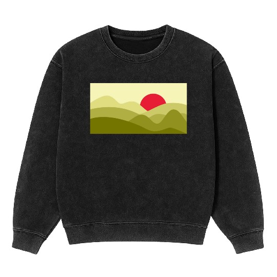 Minimalist Sun Lime Green Mineral Wash Sweatshirts