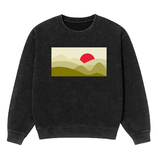 Minimalist Sun Olive Green Mineral Wash Sweatshirts