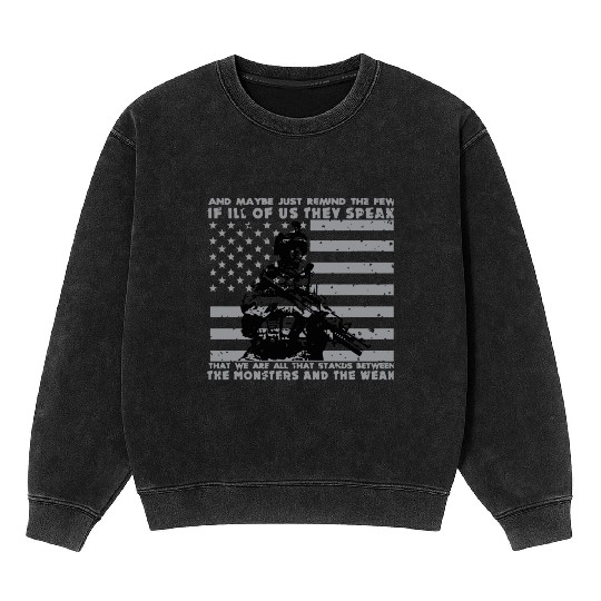 The Monsters And The Weak US Army Veteran Mineral Wash Sweatshirts