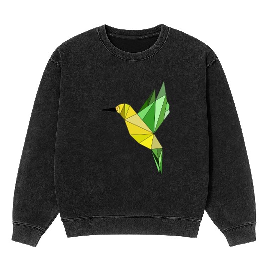 Hummingbird geometrical Mineral Wash Sweatshirts