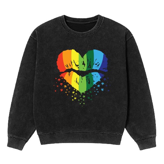 LBGT Flag Gay Pride Human Vintage Rainbow Mineral Wash Sweatshirts