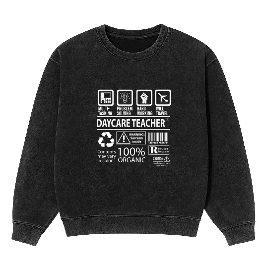 Daycare Teacher Mineral Wash Sweatshirts - Multitasking Job Gift It