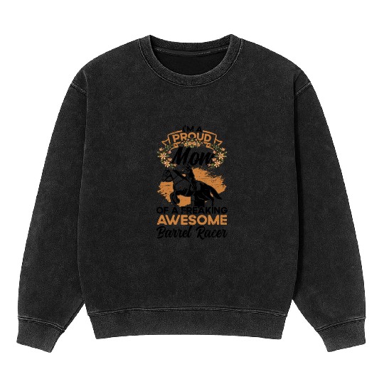 Barrel Racing Rodeo Equestrian Horse Barrel Racer Mineral Wash Sweatshirts