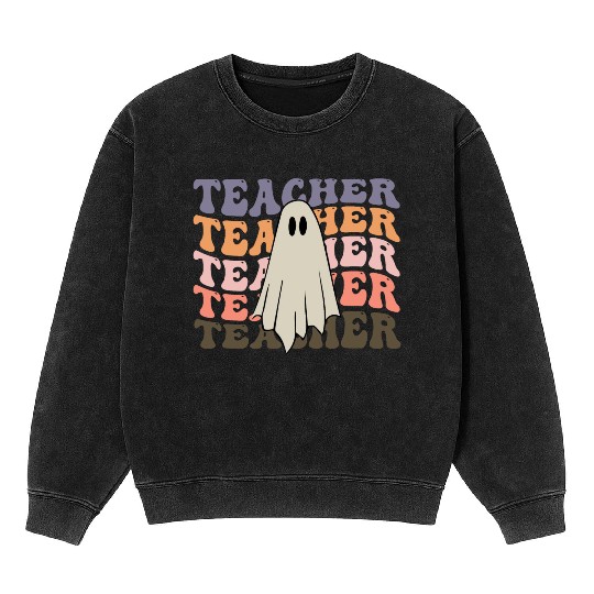 ghost teacher Mineral Wash Sweatshirts