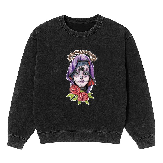 Catrina - day of the dead mexico - halloween Mineral Wash Sweatshirts