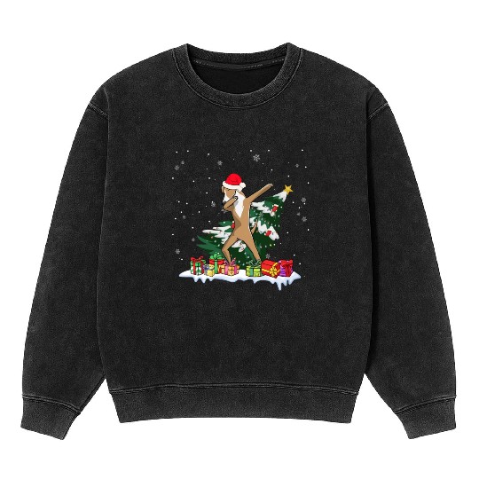 Great Dane Christmas Dabbing Santa Xmas Pajama Mineral Wash Sweatshirts