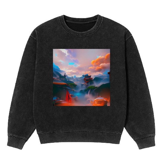 A Timeless World in a Distant Solar System Bright Mineral Wash Sweatshirts