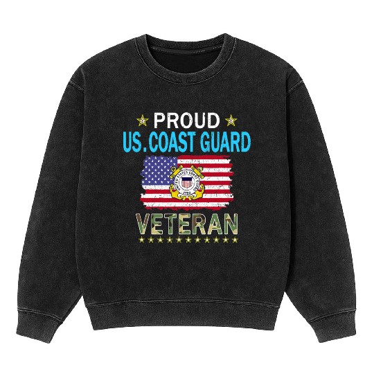 Coast Guard Veterans Day Us Coast Mineral Wash Sweatshirts