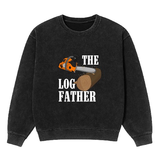 Lumberjack Orange Chainsaw Mineral Wash Sweatshirts