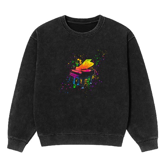 Piano, Pianist Mineral Wash Sweatshirts
