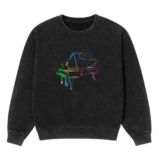 Piano, Pianist Mineral Wash Sweatshirts