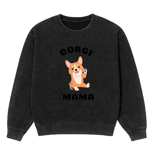 cute corgi mama Mineral Wash Sweatshirts