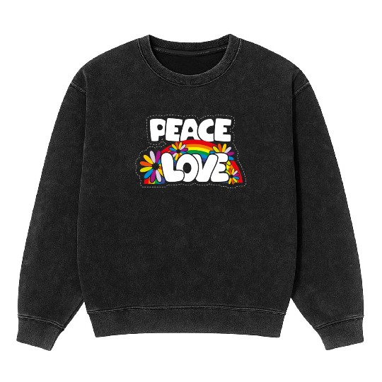 Peace love hippie Mineral Wash Sweatshirts