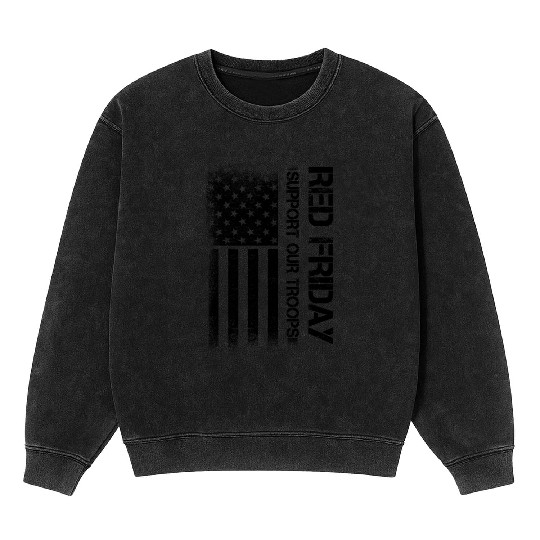 Red Friday Support Our Troops Us Military Vet Mineral Wash Sweatshirts