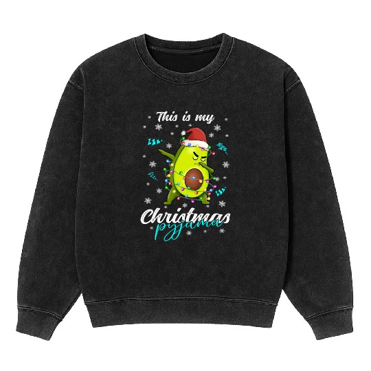 Winter Christmas Pyjama Avocado Mineral Wash Sweatshirts