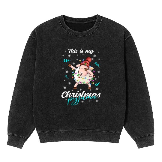 Winter Christmas Pyjama Sheep Mineral Wash Sweatshirts
