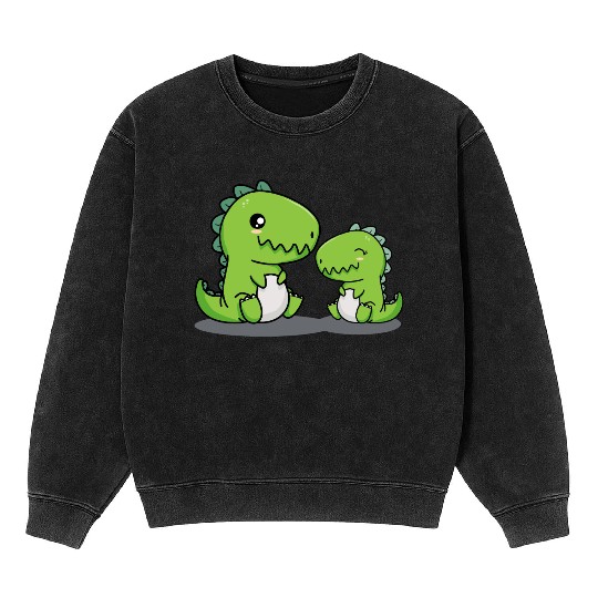 Big Brother Dino Siblings Baby Dinosaur Little Boy Mineral Wash Sweatshirts