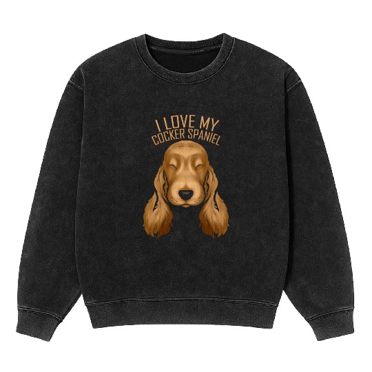 Dog Lover - I Love My Cocker Spaniel Mineral Wash Sweatshirts