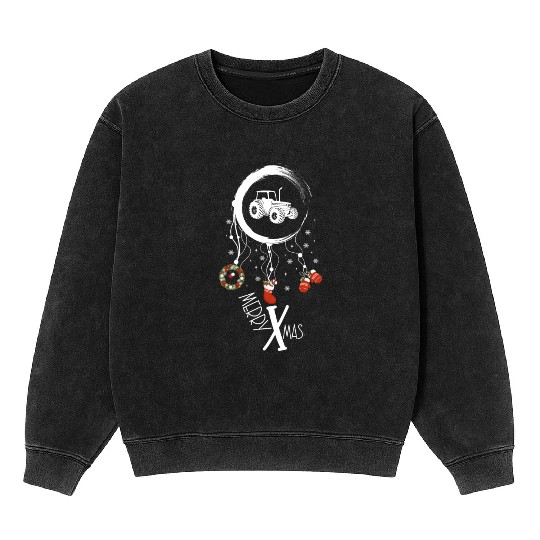 Winter dreamcatcher Christmas Tractor Mineral Wash Sweatshirts