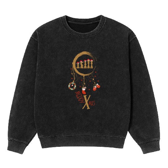 Winter dreamcatcher Christmas Chess Mineral Wash Sweatshirts