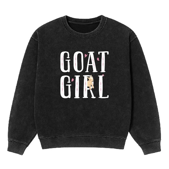 Goat Girl Goat Lover Mineral Wash Sweatshirts