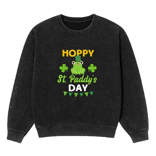 Funny St. Paddy Shenanigans Hoppy St. Paddy's Day Mineral Wash Sweatshirts