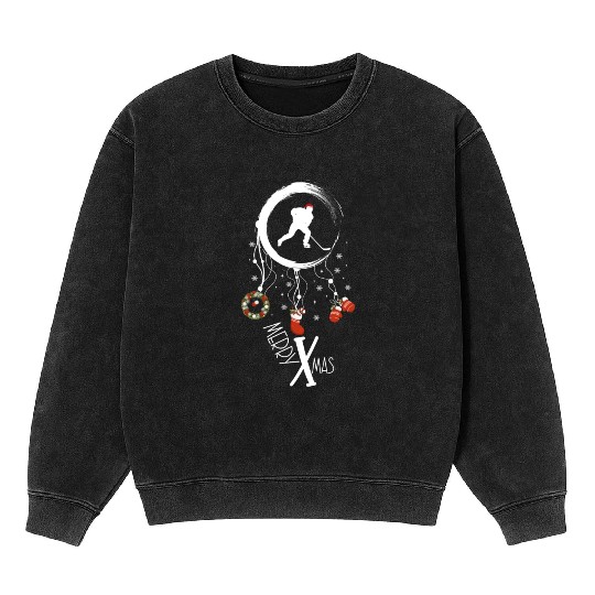 Winter dreamcatcher Christmas Ice hockey Mineral Wash Sweatshirts