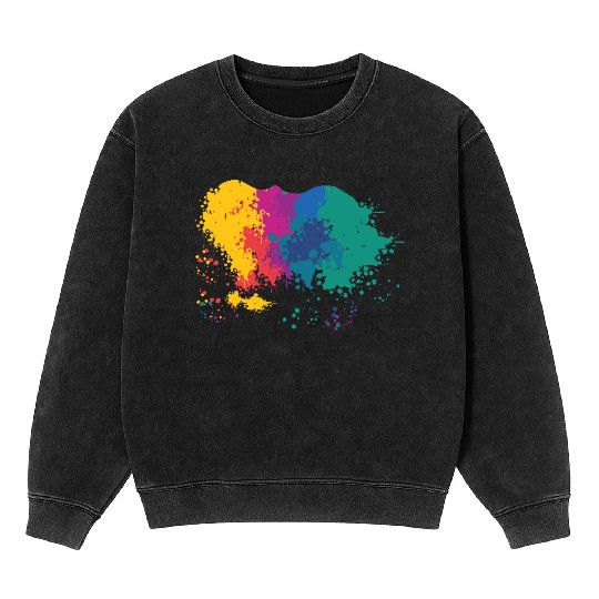Color blob splash paint painter gift colorful spot Mineral Wash Sweatshirts