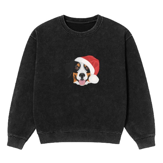 Bernese Mountain Dog Merry Christmas Mineral Wash Sweatshirts