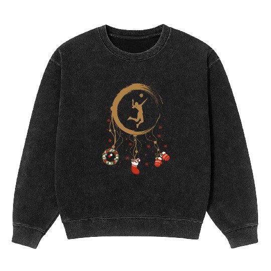 Winter dreamcatcher Christmas Volleyball Mineral Wash Sweatshirts