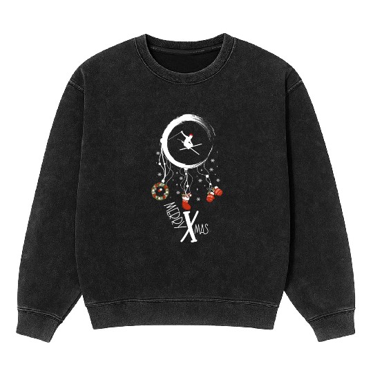 Winter dreamcatcher Christmas Skiing Mineral Wash Sweatshirts