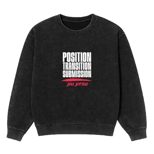 Position Transition Submission, Jiu Jitsu Mineral Wash Sweatshirts