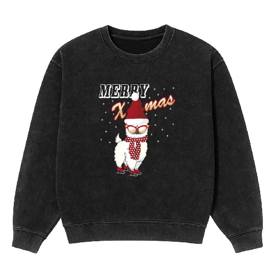 Merry Xmas christmas Alpaca Mineral Wash Sweatshirts