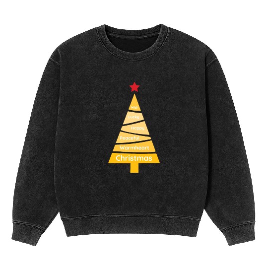 Minimalist Merigold Orange Christmas Pine Mineral Wash Sweatshirts