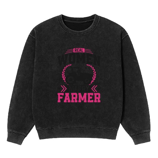 Farming Farmer Husband Wife Mineral Wash Sweatshirts