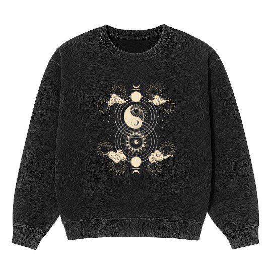 Astrology Magic Boho Tarot Card Mineral Wash Sweatshirts