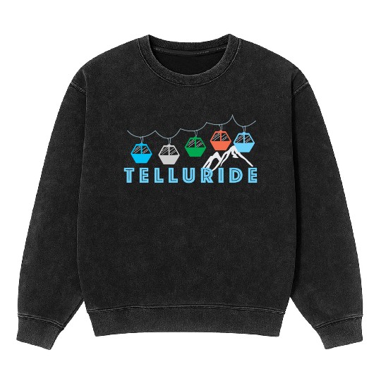 Colorado Ski Mountain Gondola Telluride Mineral Wash Sweatshirts