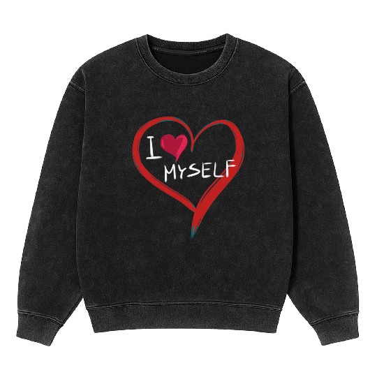 i love me heart text icon Mineral Wash Sweatshirts