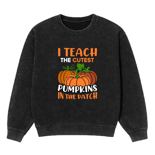 Teacher Halloween Pre-K Teacher Kindergarten Cutes Mineral Wash Sweatshirts