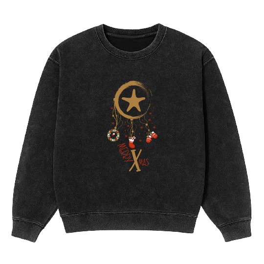 Winter dreamcatcher Christmas Starfish Mineral Wash Sweatshirts