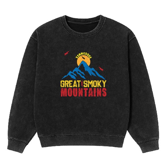 Great Smoky Mountains Tennessee Mountain Hiking Mineral Wash Sweatshirts